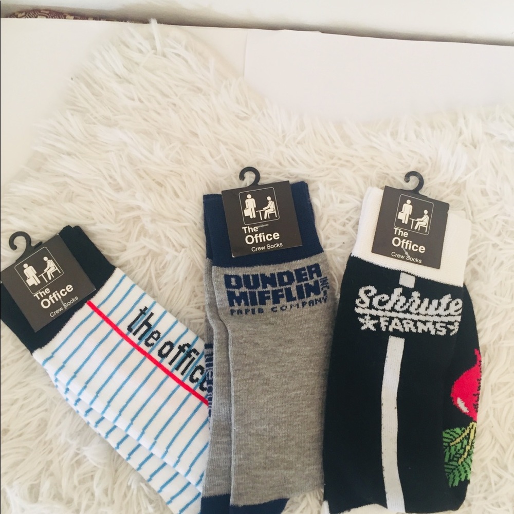 3 Pairs The Office Schrute Farms Crew Socks